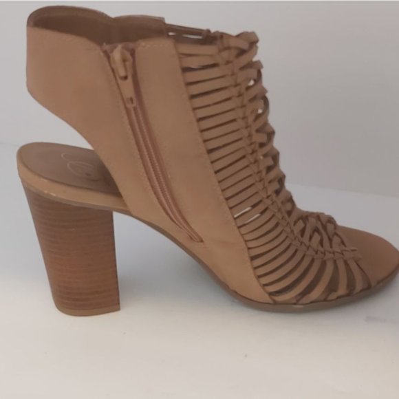 Women's Caged Open Toe Sandals Taupe Size 10 - Picture 5 of 10